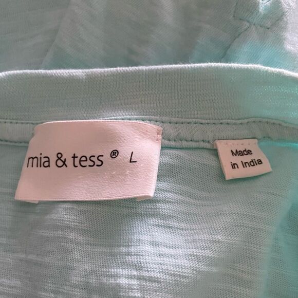 Women’s Beachy Short Sleeve Tee Shirt Mia & Tess ~ Paper Store ~ Size Large - Picture 6 of 9